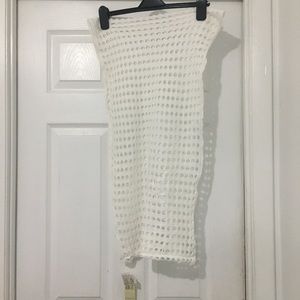 Beautiful white crochet infinity scarf